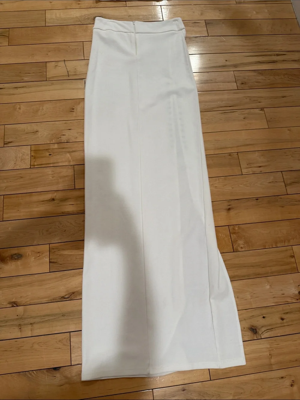 White High-Slit Maxi Skirt Set Matching Crop Bustiere